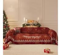 Lawnrden Copridivano Natalizio Copridivano Plaid Morbido Lavabile in Un Pezzo a 3 Posti Coperta Protettiva per Mobili per Decorazioni Festive di Natale Rosso, 71x118|. per cani
