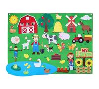 Lawnrden Farm Animals 41x30 inch Felt Story Board Early Learning Interactive Wall Hanging Felt Board for Toddlers Family Christmas Role Playing Children Xmas