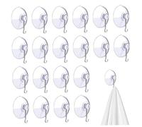 Lawnrden ganci per piastrelle da bagno, mini ventose da 20 pezzi con ganci, piccola ventosa in vetro trasparente per finestre, piastrelle, bagno, organizzazione della cucina