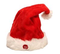 Lawnrden Kids Babbo Natale, Cappello di Natale Elettrico Canta Dancing Plusse Babbo con Ball Top Funny per bambini adulti