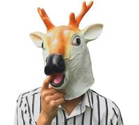 Lawnrden Maschera di cervo, divertente Sika Deer Head Mask Latex Mask Head per la festa di Natale Abito da cosplay costumi di Halloween | Maschere