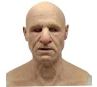Lawnrden Maschera per il viso realistica, Maschera per uomo anziano di Halloween Horror Viso realistico Lattice morbido traspirante per costume cosplay di Halloween, travestimento, scherzi, Stile 2