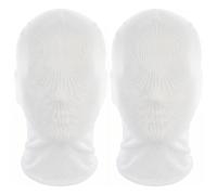 Lawnrden Maschere in tessuto elasticizzato senza volto, maschera a pieno facciale da 2 pezzi, maschere di Halloween cosplay elasticizzate in bianco fai da te, bianche