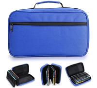 Lawnrden Organizer per pennarelli, Custodia per pennarelli, Custodia Organizer in Tessuto Oxford con Cerniera 13x7x3 60 Slot con bifacciale, Borsa Leggera e compatta per o Rossetti