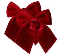 Lawnrden Ornamenti Natalizi, 2 Fiocchi Natalizi, Eleganti Fiocchi in Velluto Preformati da 10 Pollici Ornamenti per Albero, Ghirlanda, Ghirlanda, Festino, Scala, Camino, Bordeaux