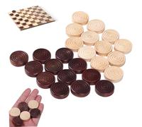 Lawnrden Pezzi di Dama 24 Pezzi di Legno Liscio a Spirale Inciso per Bozze di Backgammon Rotondi Educativi Dipinti per Bambini Gioco da Tavolo |.Solo Scacchi