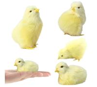 Lawnrden Pulcini Pasquali, 4 Pezzi Pulcini, Simulazione Peluche, 4 Pose Realistico Animale Pasquale Giocattolo per Foto Primaverili Cestino Decorazione Pollo