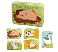Lawnrden Puzzle in Legno, Puzzle per Bambini con pollame progressivo, Giocattoli Montessori per la cognizione di Numeri e Colori, Giocattoli didattici per Bambini dai 3 Anni in su