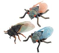 Lawnrden PVC Gonfiabile gommoso di gommone, 3pc Figure Animali realistiche Figure di cicada Falsa apprendimento dei Giocattoli educativi Project Project Topper per Bambini Piccoli