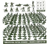 Lawnrden Soldatini dell'Esercito da 200 Pezzi, soldatini Giocattolo, Figure degli Uomini dell'Esercito da 200 Pezzi - 12 Pose, Mini Figure in plastica, Colori Marrone e Verde