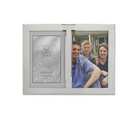Lawrence Frames 2-Tone Double Opening Panel Picture Frame, 4 da 15,2 cm, Spazzolato Argento in Metallo e Metallo Lucido