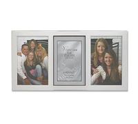 Lawrence Frames 2-Tone Triple Opening Panel Picture Frame, 4 da 15,2 cm, Spazzolato Argento in Metallo e Metallo Lucido