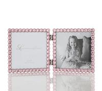 Lawrence Frames 4x4 argento metallo scintillante doppia cornice - rosa morbido