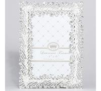 Lawrence Frames 4x6 Jasmond Silver Metal Frame with Crystal Spray Cornice portafoto, Metallo, Argento