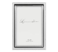Lawrence Frames 510746 Lawrence Frames 4x6 Metal Picture Frame Silver-Plate with Delicate Beading