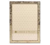 Lawrence Frames 5x7 Gold Metal Picture Frame with Linen Pattern Cornice portafoto, Oro