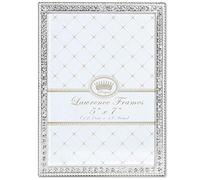 Lawrence Frames 5x7 Sarah Silver Metal Frame with Crystal Cornice portafoto, Metallo