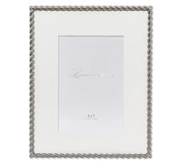 Lawrence Frames 8x10 Brushed Nickel Metal Picture Frame with Rope Design, or 5x7 with Included Mat