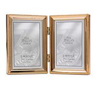 Lawrence Frames Cornice con modello con bordo perlinato, 8,9 x 12,7 cm, doppia, oro