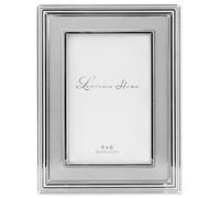 Lawrence Frames, Cornice in Metallo Placcato Argento, Pannello Interno in Argento Spazzolato, Metallo, Silver/Silver, 4 by 6-inch