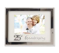 Lawrence Frames Cornice Picutre per 25° anniversario in metallo con perline argento 4x6