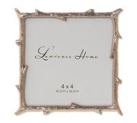 Lawrence Frames Cornice portafoto in metallo dorato 4x4 con design ramo naturale