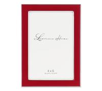 Lawrence Frames in Metallo Placcato Argento con Smalto Cornice, Red, 4 by 6