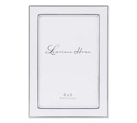 Lawrence Frames in Metallo Placcato Argento con Smalto Cornice, White, 4 by 6