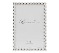 Lawrence Frames Telaio in Metallo con Design a Corda, 4 x 6, Argento