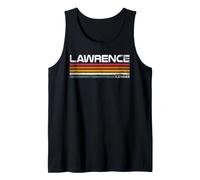 Lawrence Kansas, Design retrò a Righe, Stile Vintage, con Città Canotta