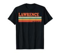 Lawrence Retro Personalizzato Nome Vintage Stripes Maglietta