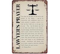 Lawyer Office Decor Vintage Tin Sign Featuring St More Prayer 8 X 12