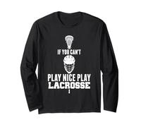 LAX Game Can't Play Nice Play Lacrosse Apparel Goat Lacrosse Maglia a Manica