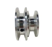 LAXALO Puleggia a doppia gola in alluminio 40-50 mm di diametro esterno, puleggia a V con foro fisso da 12-20 mm for cinghia trapezoidale rotonda da 10 mm, 1 pezz0(12mm)