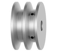 LAXALO Puleggia con cinghia trapezoidale a sezione A, 1 pezz0, doppia scanalatura a V, puleggia di trasmissione in alluminio, diametro esterno 60 mm(19mm)
