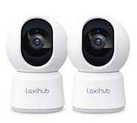 LAXIHUB 3K/5MP Telecamera WiFi Interno, PTZ Telecamera di Sorveglianza, 2,4GHz/5GHz Telecamera Cani con APP, Visione Notturna, Rilevamento Intelligente di Movimento/Suono, Audio Bidirezionale, 2PCS
