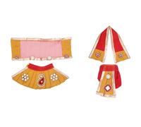 Laxmi Ganesh Dress vastra Poshak Cloth Lehenga Chunari Dhoti Puja Item samgari Radha Krishna Dress for Laxmi Ganesh Durga Devi Idol Statue Indian Traditional Diwali Festival (Taglia: 2") (rosso