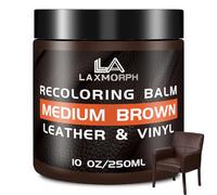 Laxmorph Kit di Riparazione della Pelle Marrone Medio, 250ml Cura liquida della Pelle per Divano in Pelle, Colore della Pelle, Kit di Riparazione della Similpelle per la Riparazione di divani