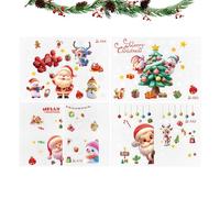 laxreheye Adesivi Invernali per Finestre - 4 Pezzi Di Decorazioni Autoadesive Per La Casa | Decorazioni Natalizie Con Adesivi A Fiocchi Di Neve | per Camera da Bagno Soggiorno Ufficio Scuola