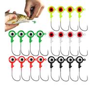 laxreheye Ami a Testa Piombo | Amo Esco Multiuso per Pesci | 20X Esche resistenti con Occhi Realistici per Trota, Luccio, Pesce Gatto in Acqua e Salata