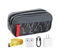 laxreheye Astuccio per matite di grande capacità, organizer per matite e usi, doppio strato per insegnanti studenti, artisti, adolescenti ufficio viaggio classe arte, grigio, Consulte la descripción