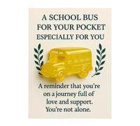 laxreheye Biglietti di auguri tascabili, motivo autobus scolastico 2D, idea regalo con messaggio personale per il compleanno, per insegnanti, bambini, genitori, amici e collezionisti