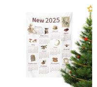 laxreheye Calendario da parete 2025,Calendario da parete in tessuto 2025,Calendario mensile degli asciugamani 2025 Tessuto decorativo - Chic Home Ornaments Pianificatori annuali novità di 12 Arte