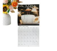 laxreheye Calendario Da Parete,Agenda, Taccuino E Pianificatore A Tema Caffè | Calendario Da Muro Per Il 2026 Con 12,Per L'Insegnante, L'Ufficio, Lo Studente, La Scuola, La Casa, La Famiglia, Il