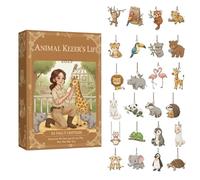 laxreheye Calendario del conto Indietro per Natale - Favore di Festa Divertente Acrilico 2D - 24 Giorni Decorazioni di Albero con Animali - Per Amici Famiglia Stagione Natale Casa