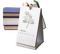 laxreheye Calendario in piedi 2025, Calendario da scrivania in piedi 2025 | Calendario floreale in piedi,Calendario di lavoro, pianificatore di calendario da scrivania, articoli scolastici per