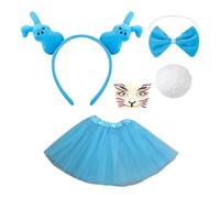 laxreheye Costume da coniglio pasqua, costume da gioco di ruolo, set di abiti colorati con funzioni divertenti forniture, per Pasqua, compleanno, Natale
