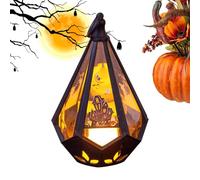 laxreheye Halloween Decorazione Lanterna | Castello Tenebroso Mano di Strega Luci Gotiche,Lanterna a batteria per bambini per giardino terrazza cortile interno esterno | Decorazione Halloween