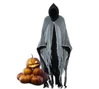 laxreheye Mantello adulto tenebroso con cappuccio per Halloween - Mantello con cappuccio spaventoso per adulti | per Cosplay, casa del terrore, feste ed eventi