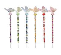 laxreheye Pali da giardino con perline fatate, kit di bacchette magiche per giardino - decorativi a farfalla per prato cortile per matrimoni esterni